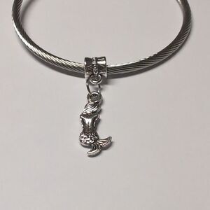 Silver Mermaid Dangle Charm for‎ Pandora Style Bracelet